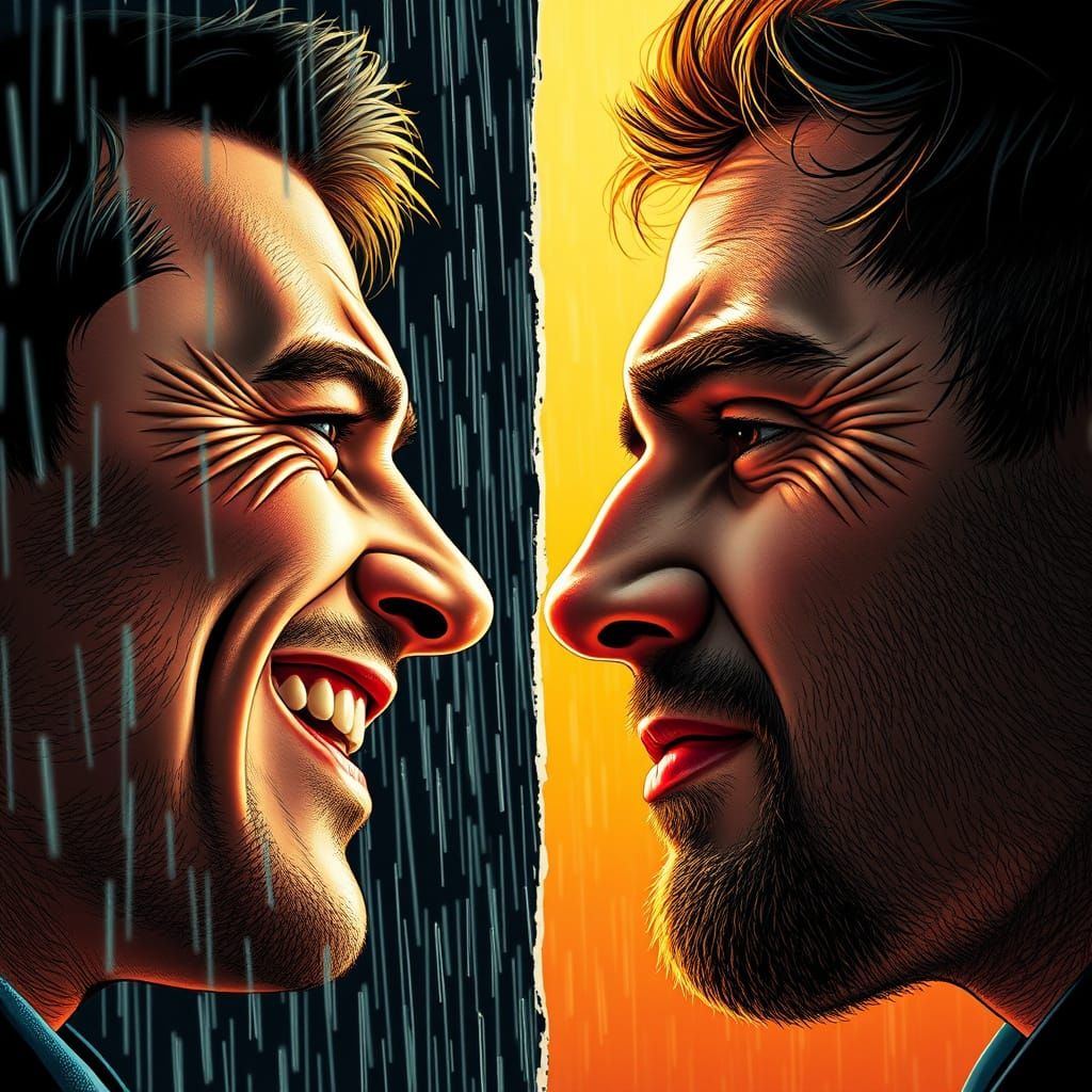 Contrasting Emotions: Joy and Sadness in Comic Style
