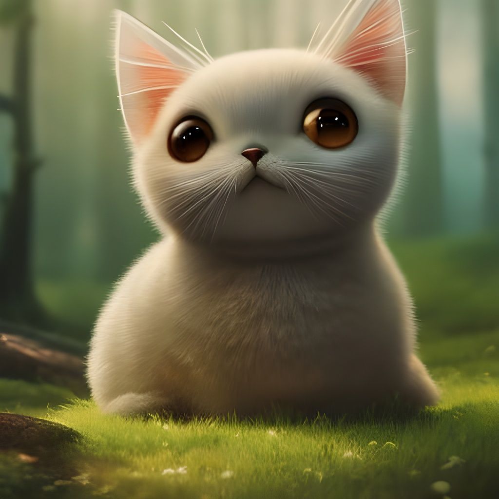 Adorable Round Baby Animal Portrait in Whimsical Style