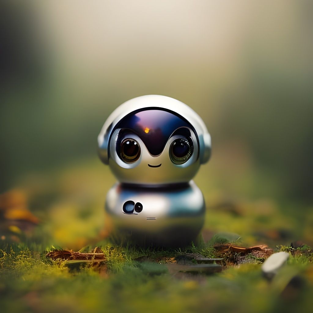 Adorable Robot Animal Portrait in Whimsical Style