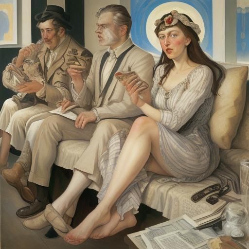 Classic Portrait Inspired by Serebriakova, Dix and Blake