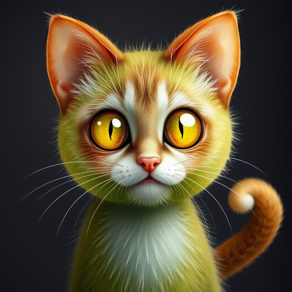 Whimsical Feline Fruit Hybrid