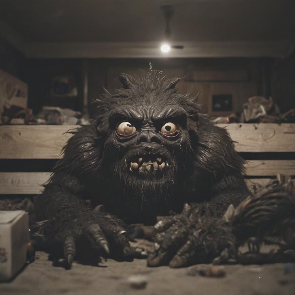 Monster Under Bed: Cinematic Horror Scene