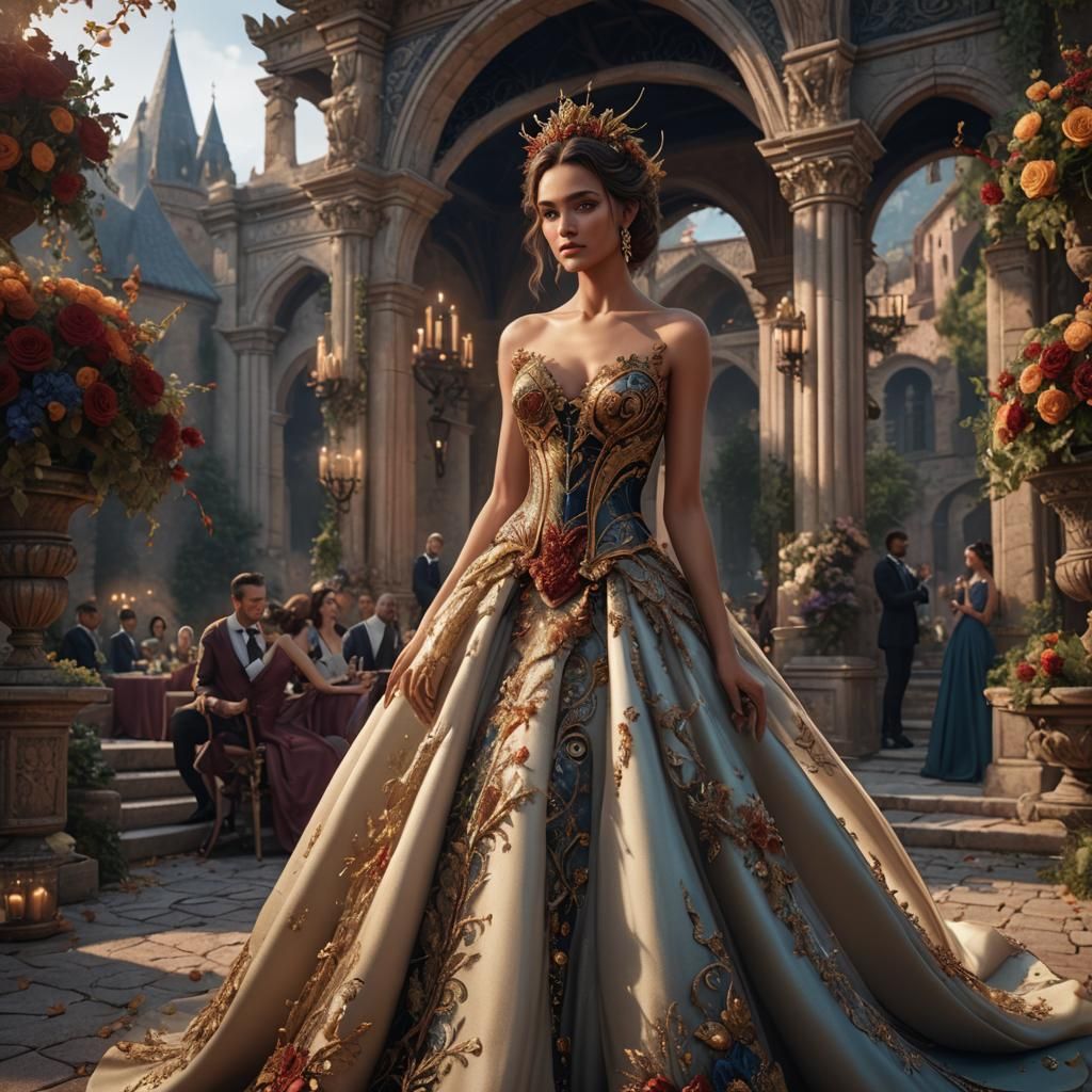 Scorpio in Evening Gown: Detailed Fantasy Art