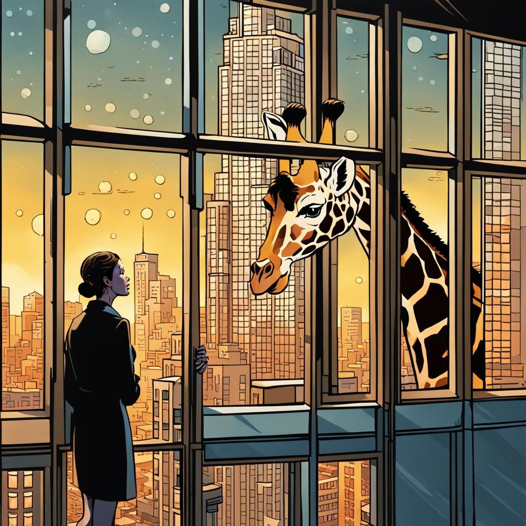Friendly Giraffe Lurks Outside Skyscraper Apartment in Vibra...