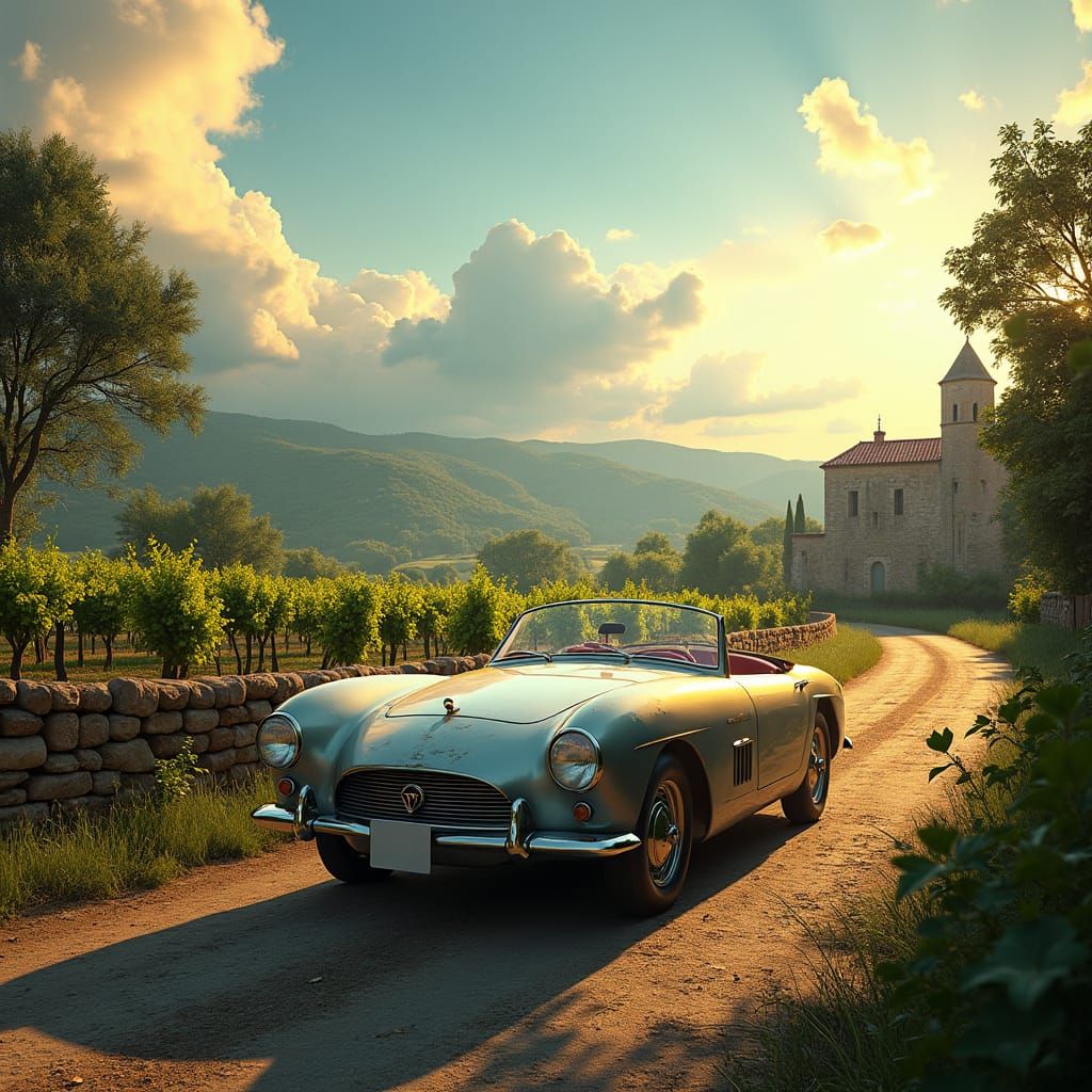 Vintage Solex in Loupiac Vineyards: Dreamlike Landscape