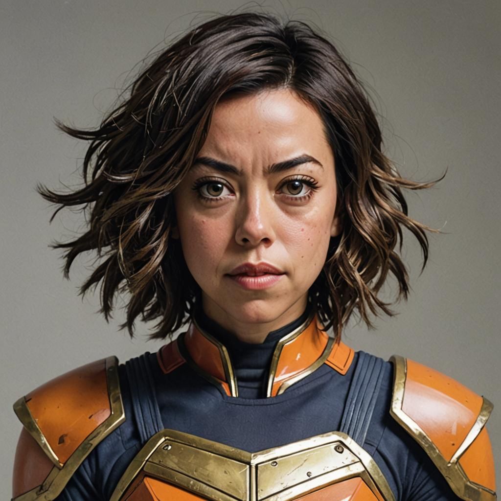 Aubrey Plaza as a Saiyan Warrior