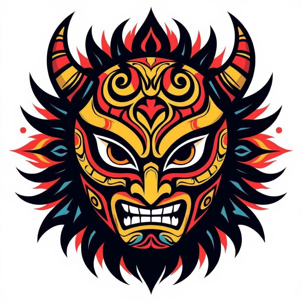 Haida Style Lucha Libre Mask of ASU Sparky