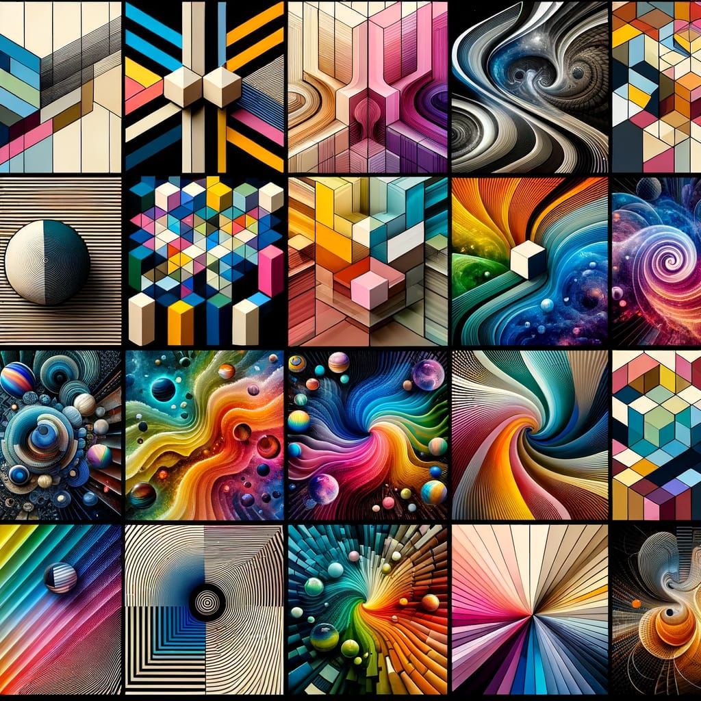 Collage of Parallel Worlds With Unique Color Palettes