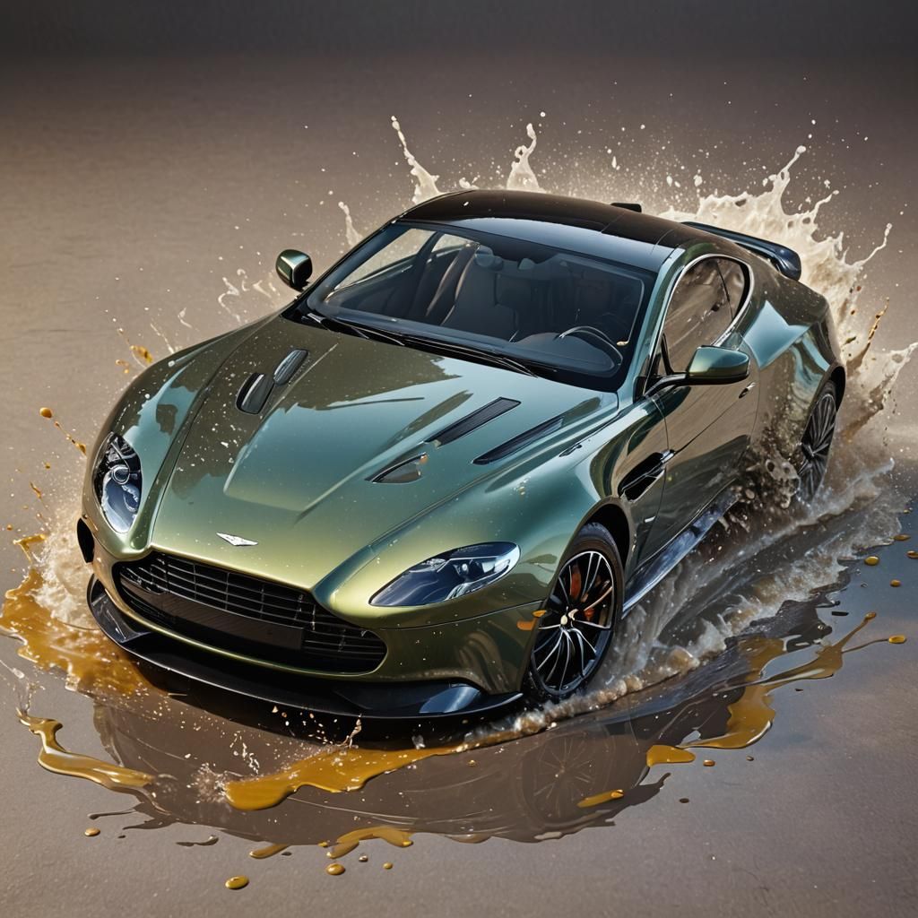 Aston Martin Harvesting Combine: Hyperrealistic Concept Art