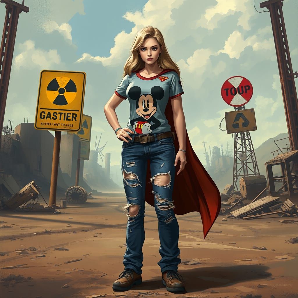 Supergirl mixed with Mickey Mouse in the video game Fallout 3
