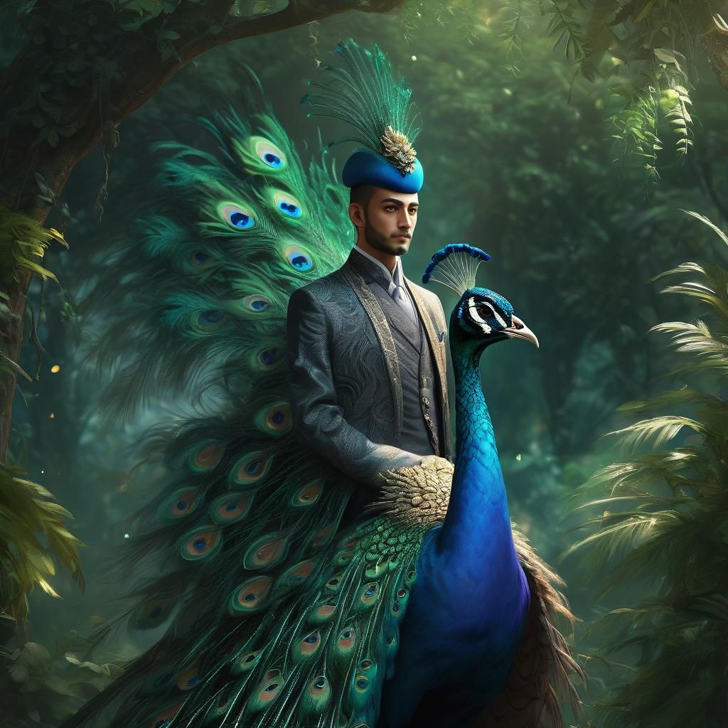 Ethereal Anime Prince Amidst Lush Canopy