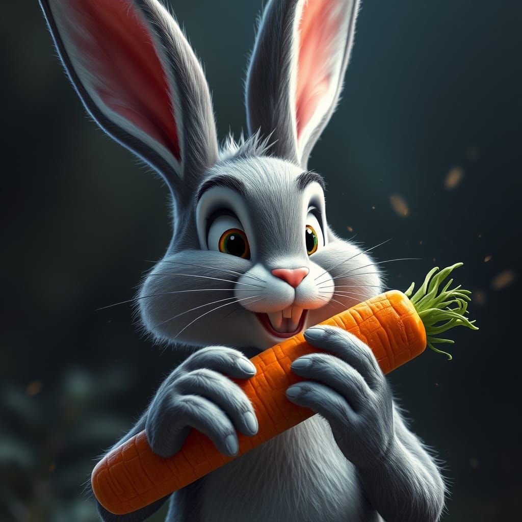 Surreal Bugs Bunny Discovers Hidden Carrot Paradise