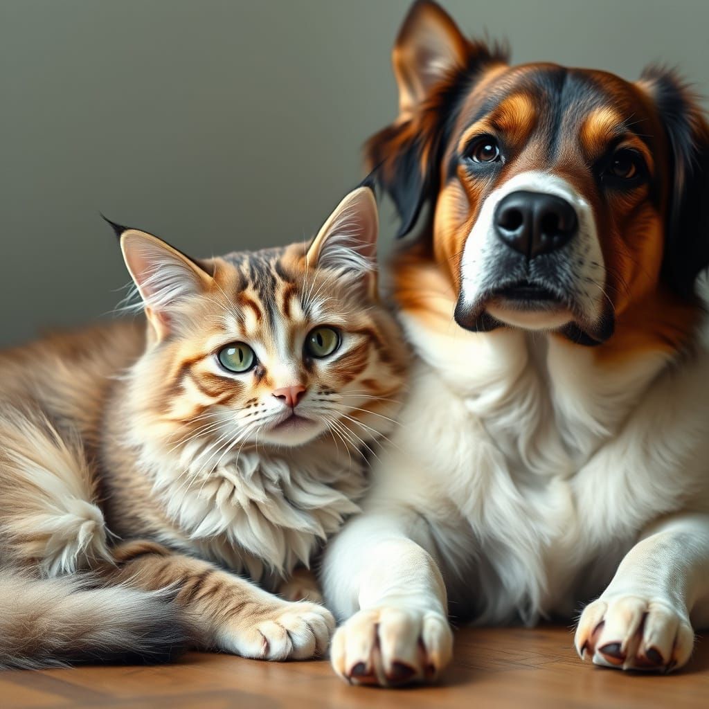 Whimsical Feline Companion in a Cozy Domestic Scene