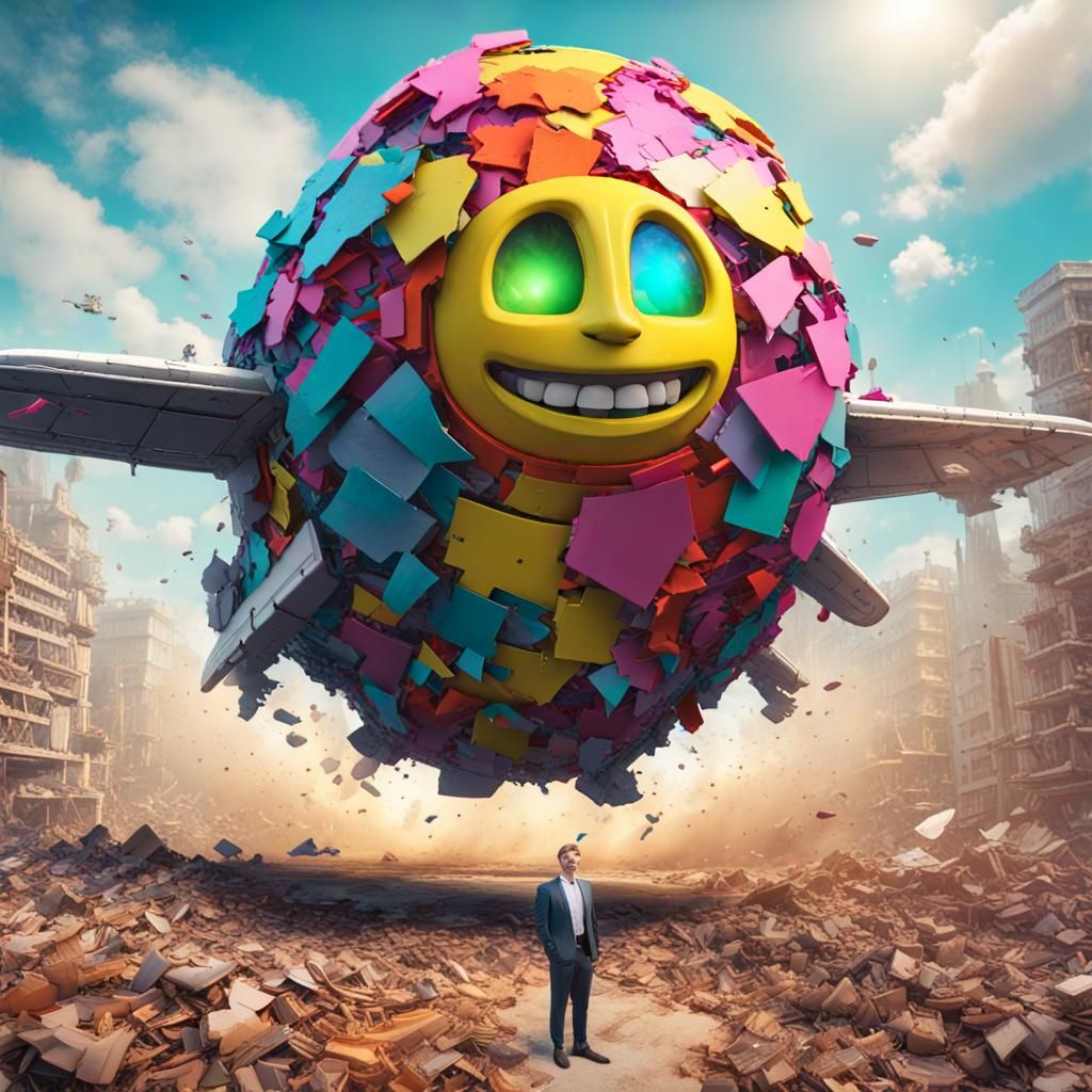 Surreal Earthquake Landing in Futuristic Digital Art