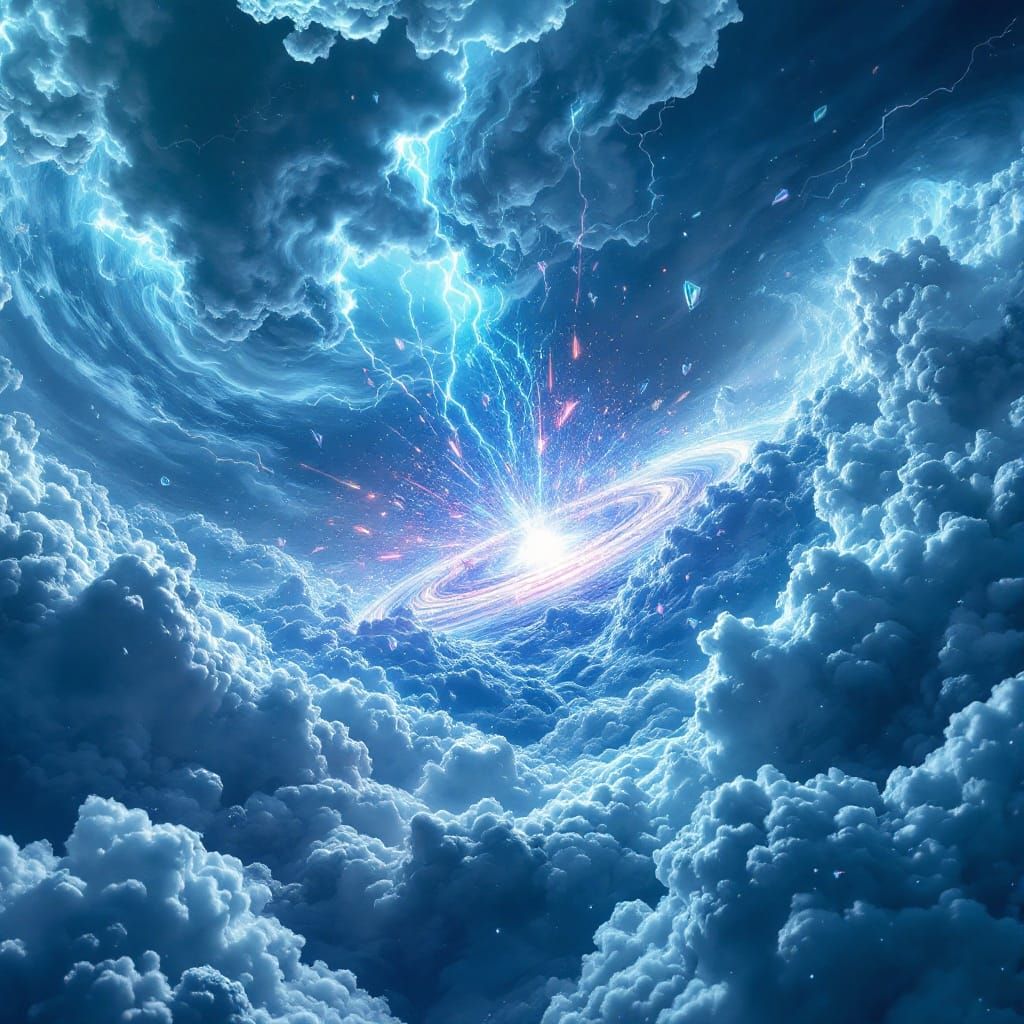 Surreal Neptune Cloudscape Unfolds with Crystal Storm