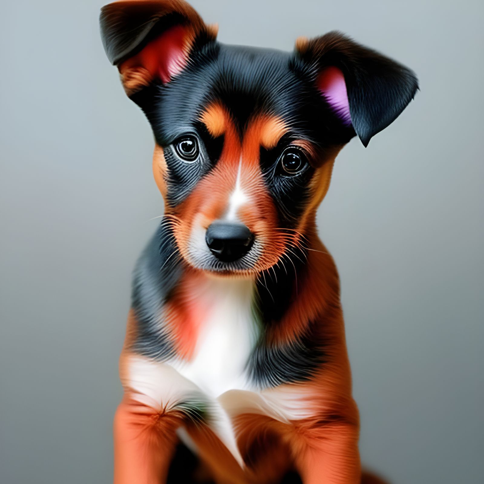 Colorful Puppy in Hyperrealistic Splash Art Style