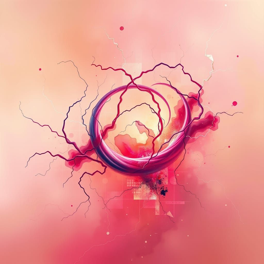 Ethereal Web of Emotions in Vibrant Abstraction