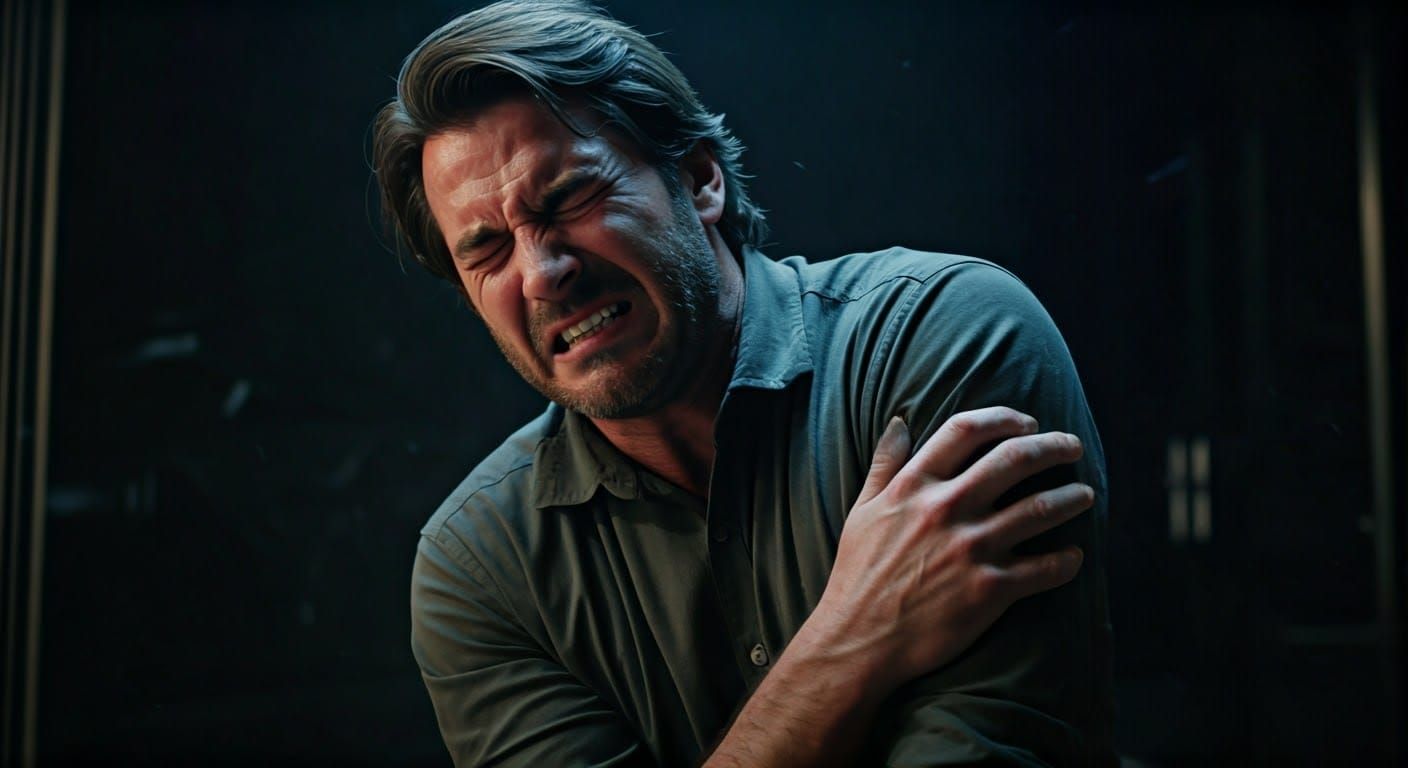 Man in Pain: Dark Photorealistic Concept Art