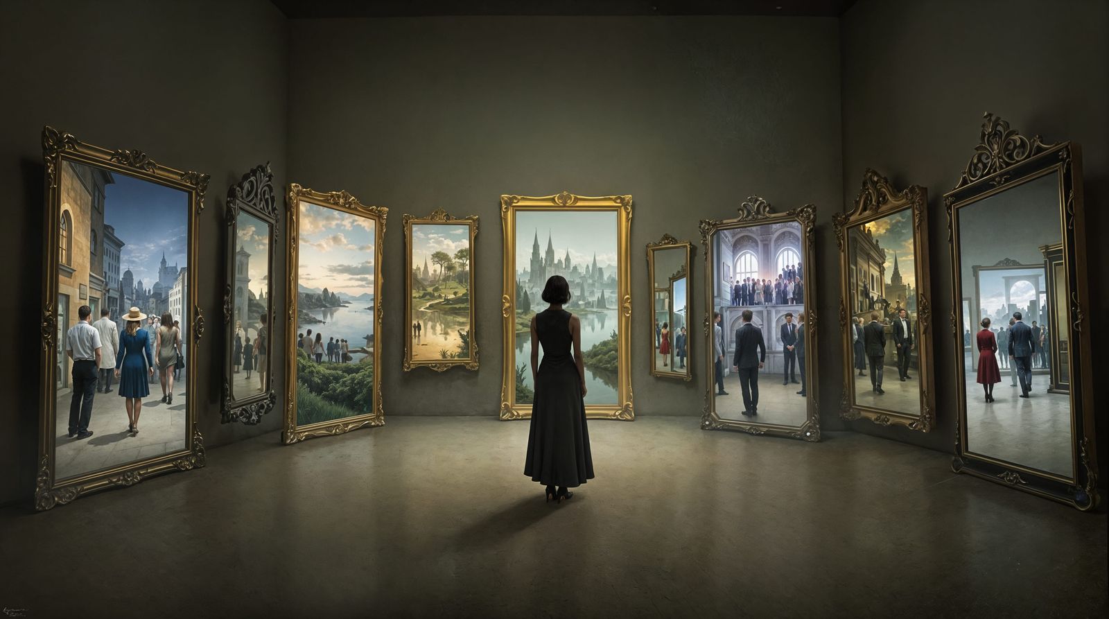 Surreal Museum of Memories in a Dreamlike Digital Painting