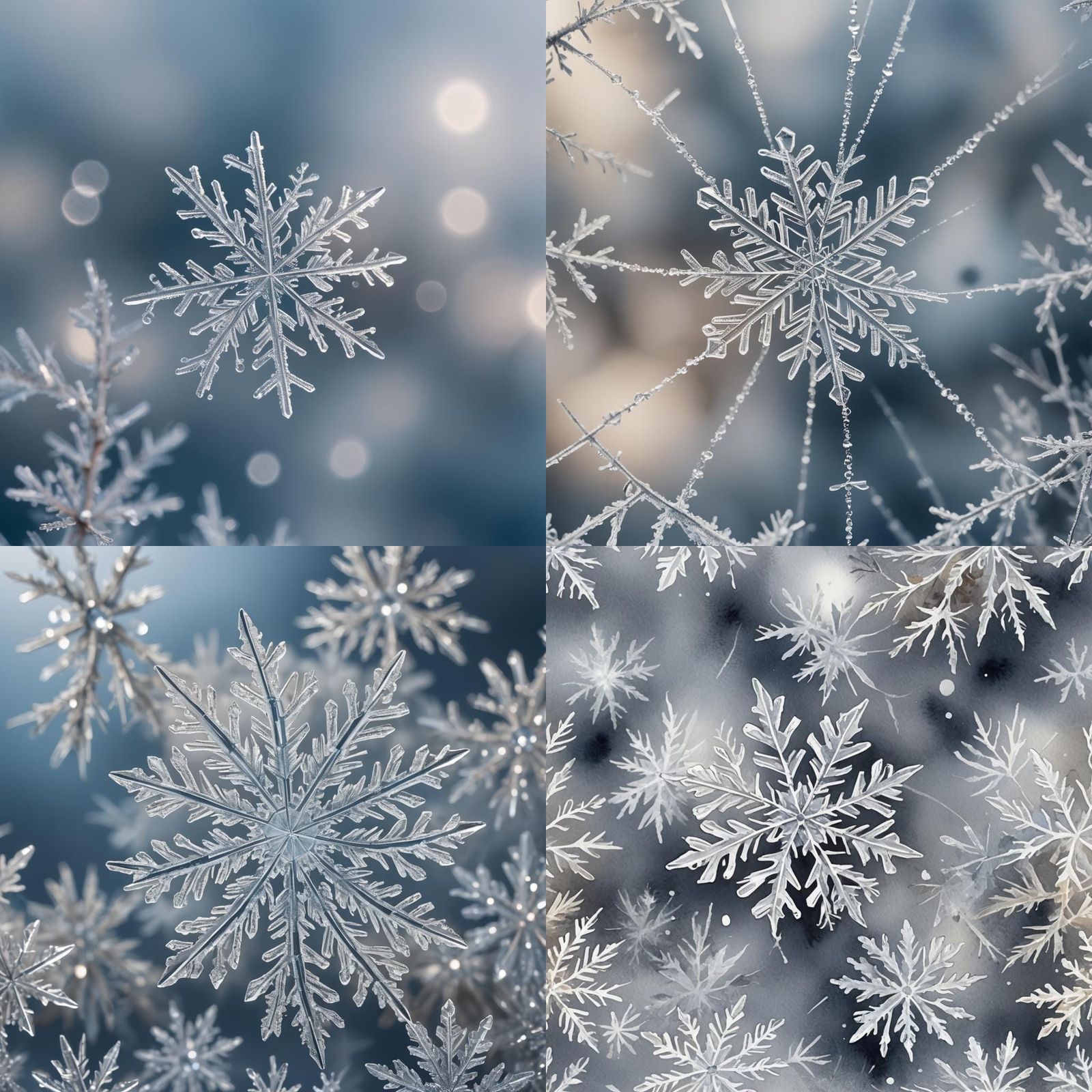 Detailed Snowflake with Intricate Crystal Patterns