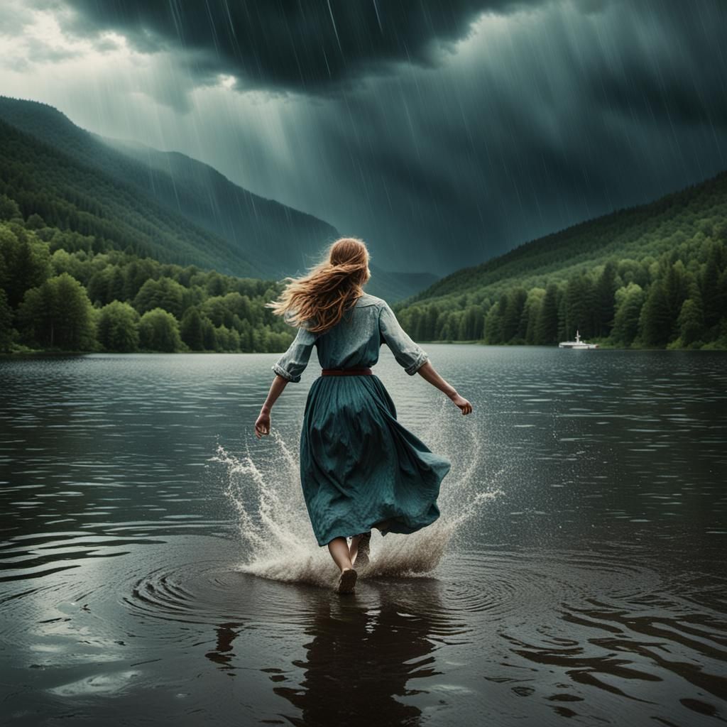 Cinematic Appalachian Lakeside Storm Photograph