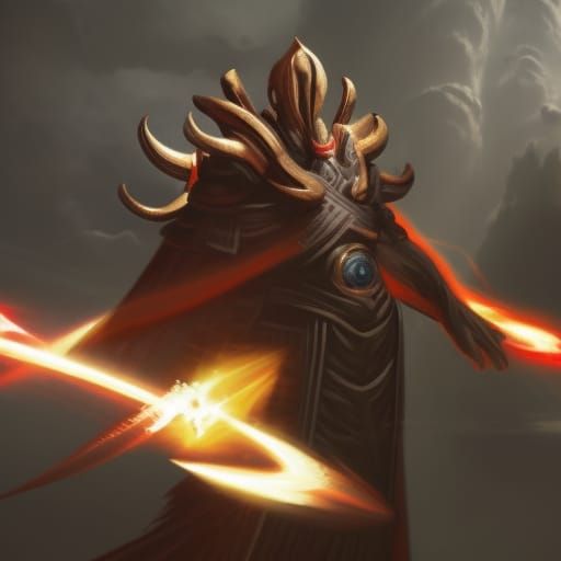 Epic Time God Descent: Dark Fantasy Art