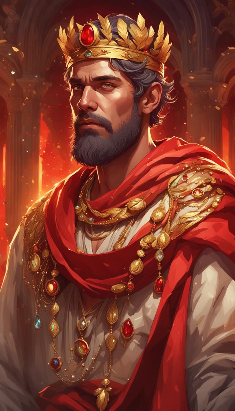 Regal Man Portrait with Laurel Wreath