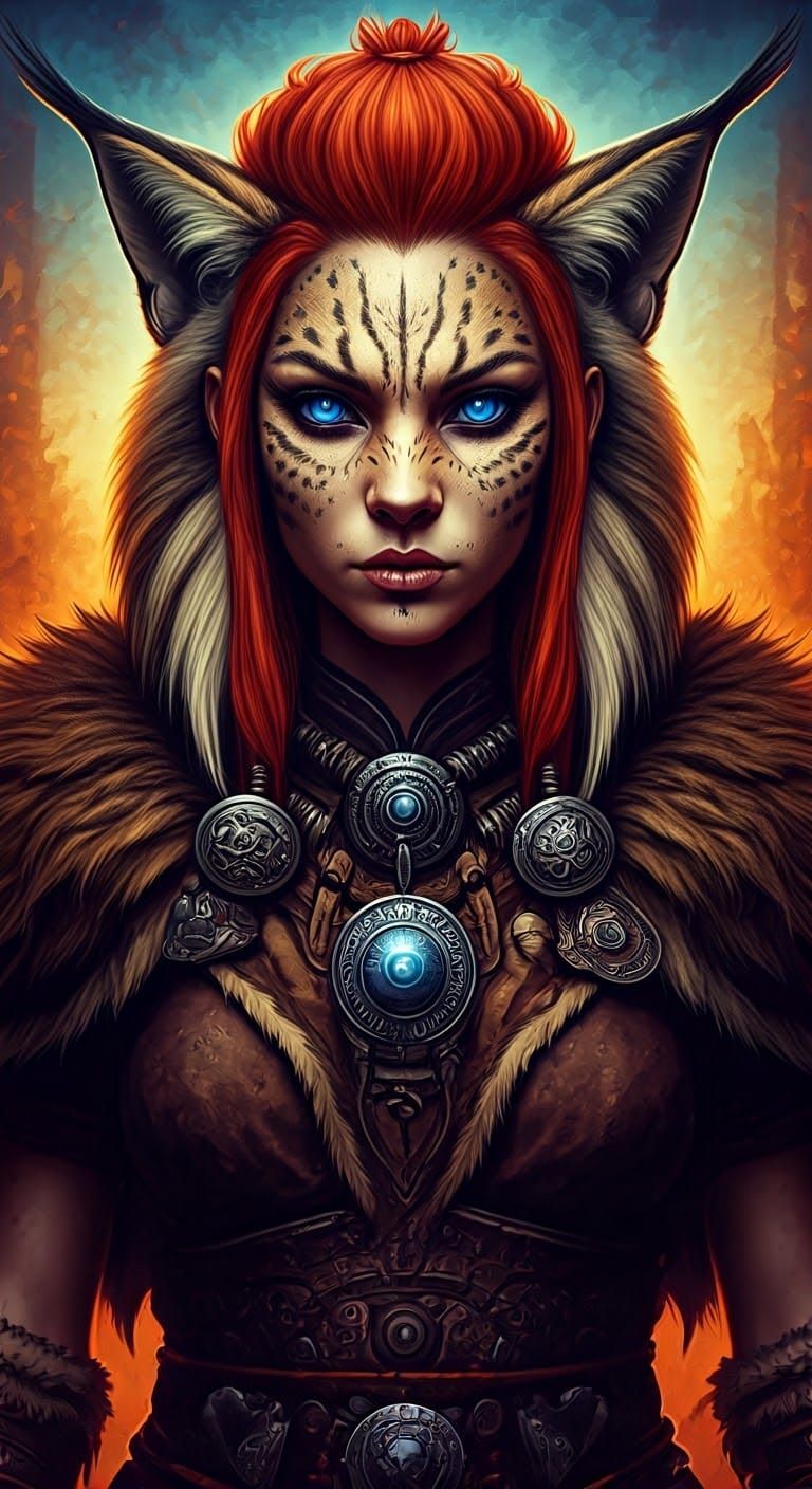 Fierce Viking Goddess Emerges from Mystical Forest