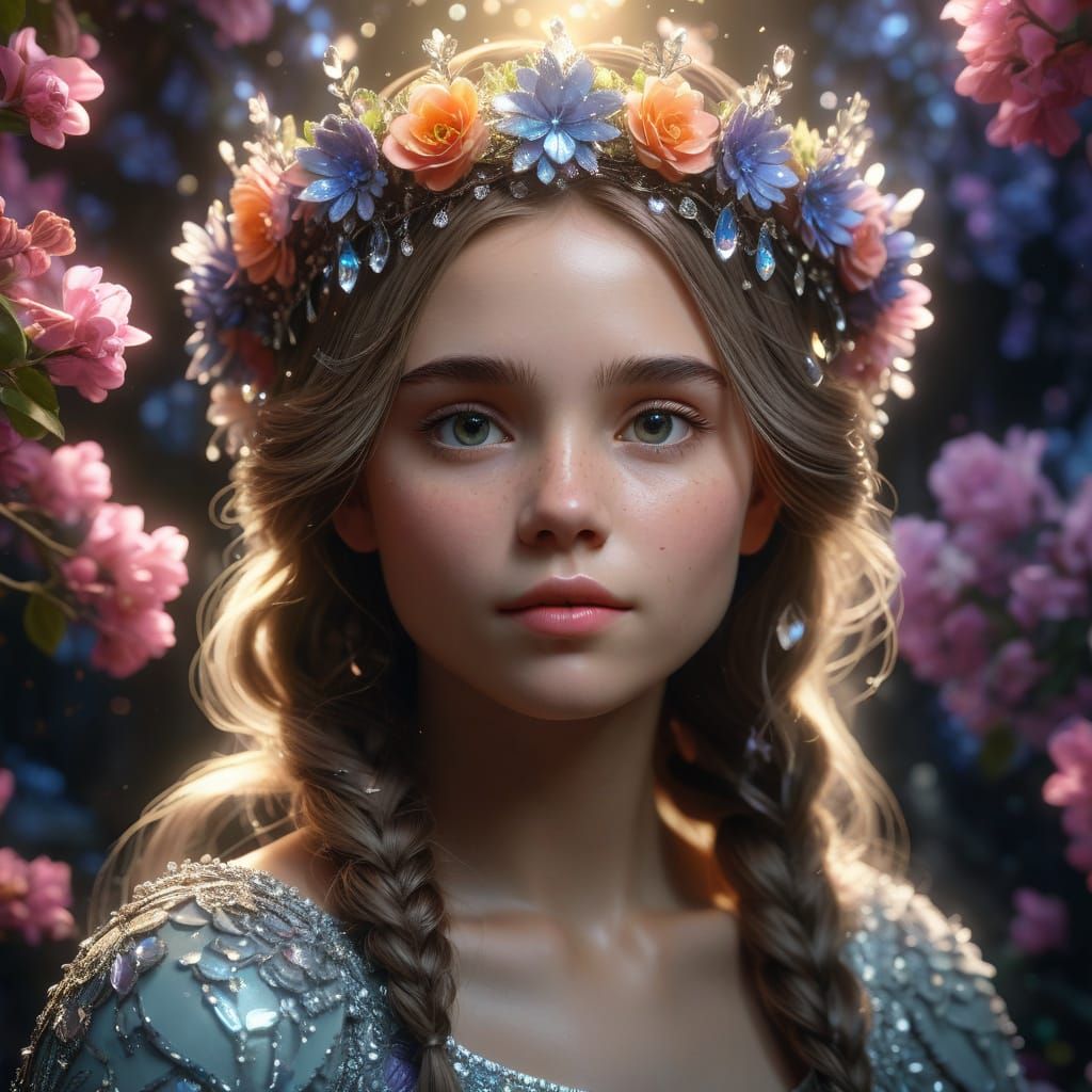 Enchanted Spring Princess in Crystal Splendor