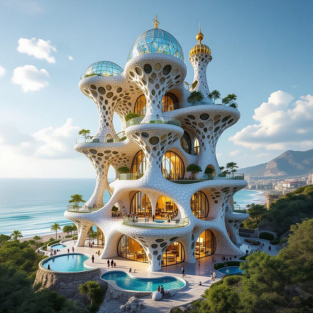 Gaudí-McQue Inspired Gravity-Defying Architecture