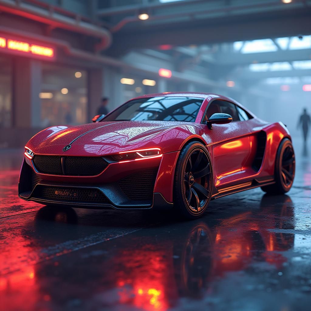 Futuristic VAZ 2107 in Metallic Curves, Matte Painting