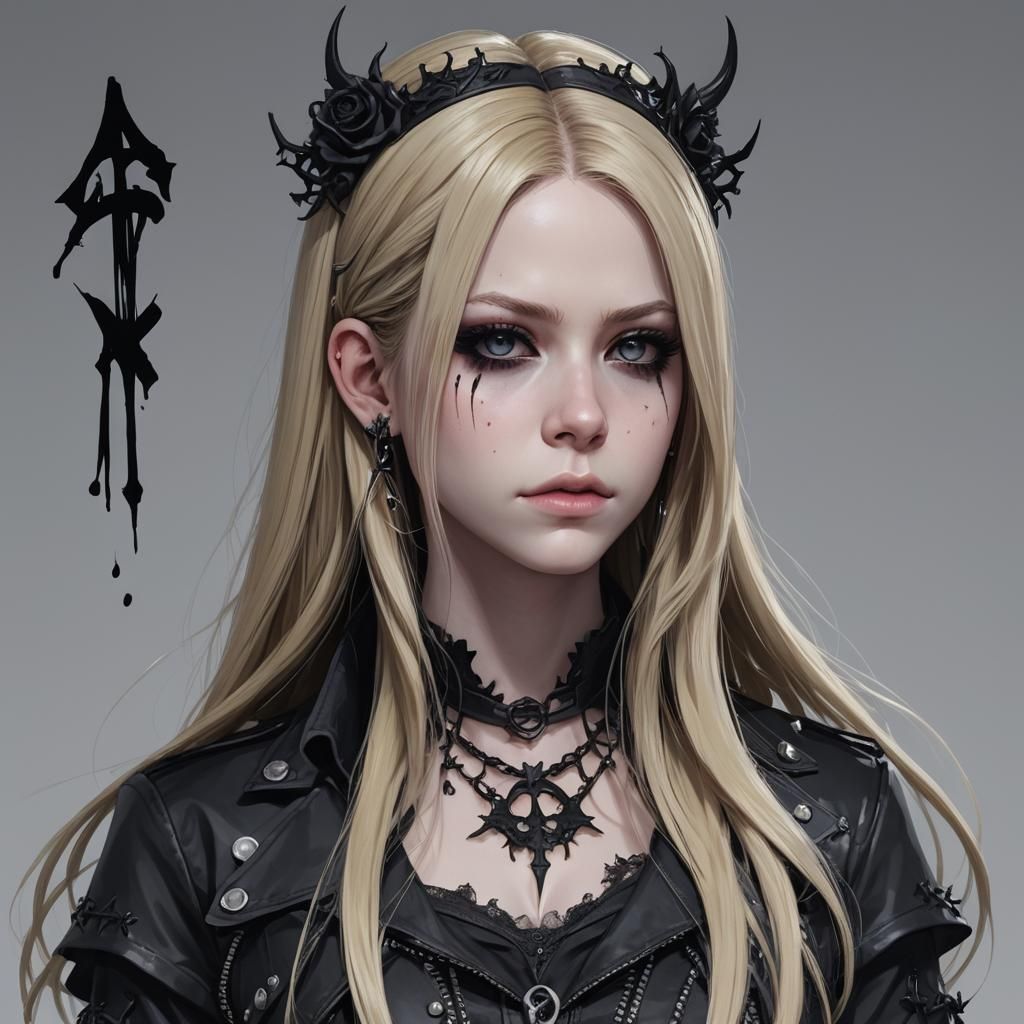 Avril Lavigne Goth in 3D Anime Art Style