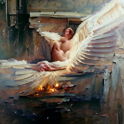 Angel's Embrace: Oil Painting Inspired by James Gurney