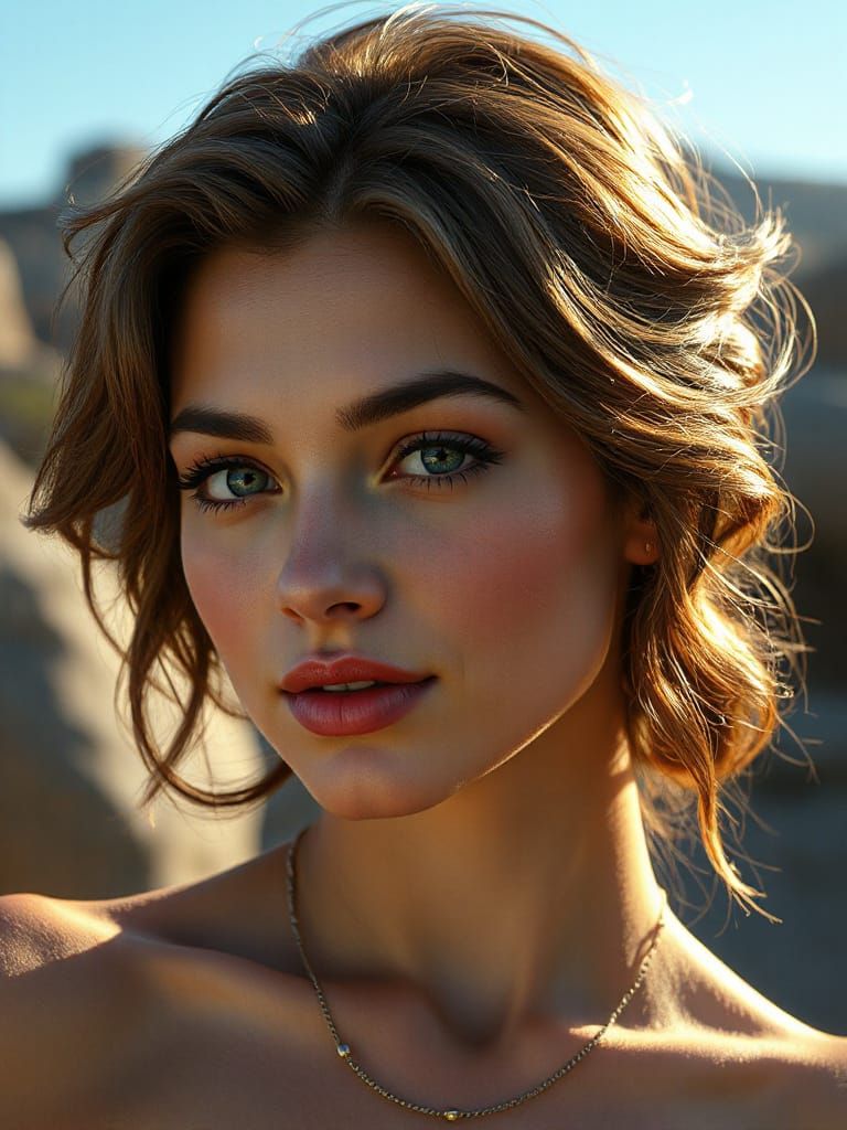 Detailed Portrait with Dramatic Lighting and Elegant Lines