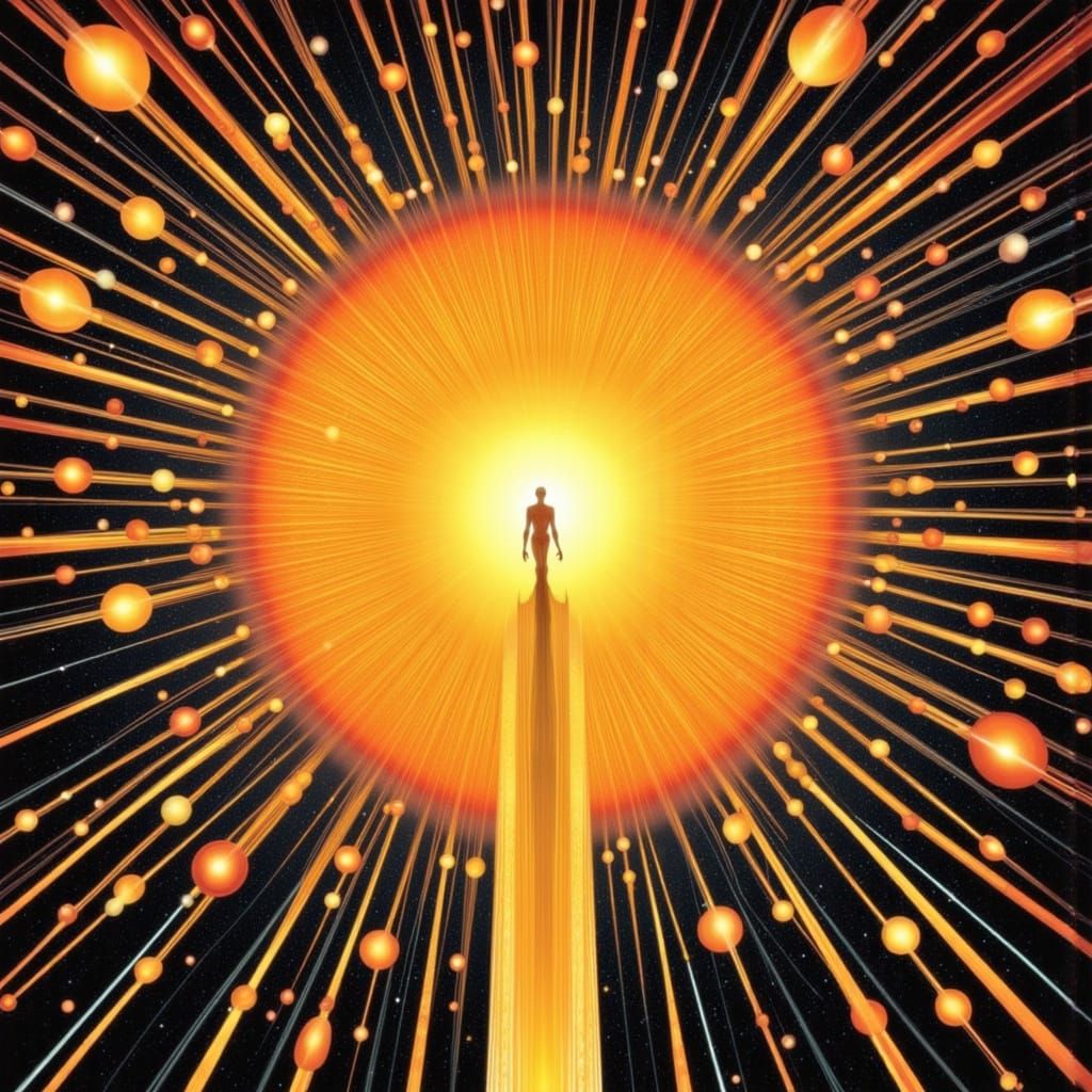 Mid Century Retro Futuristic Sunburst