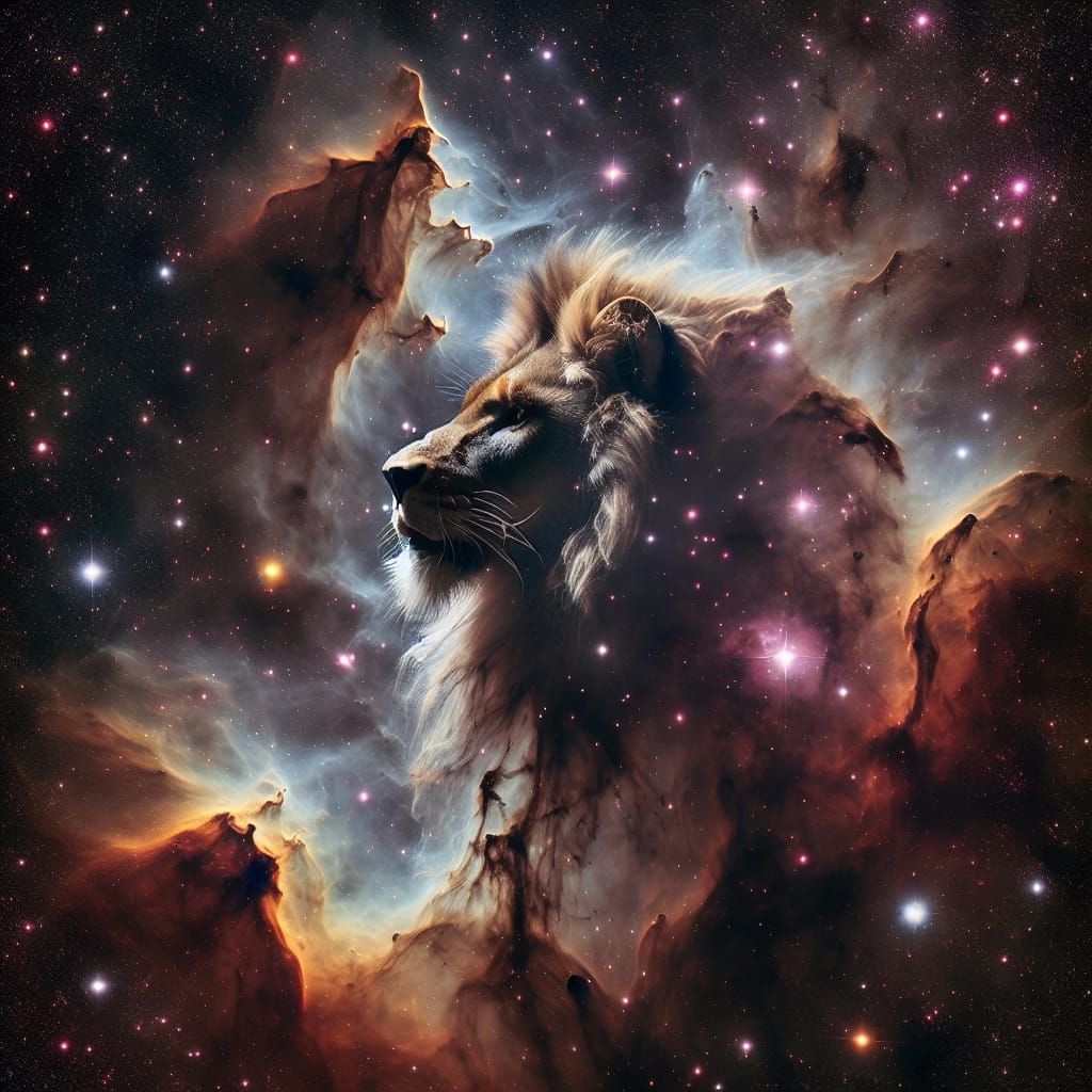 Nebula Transforms Into a Lion Shape in Deep Space