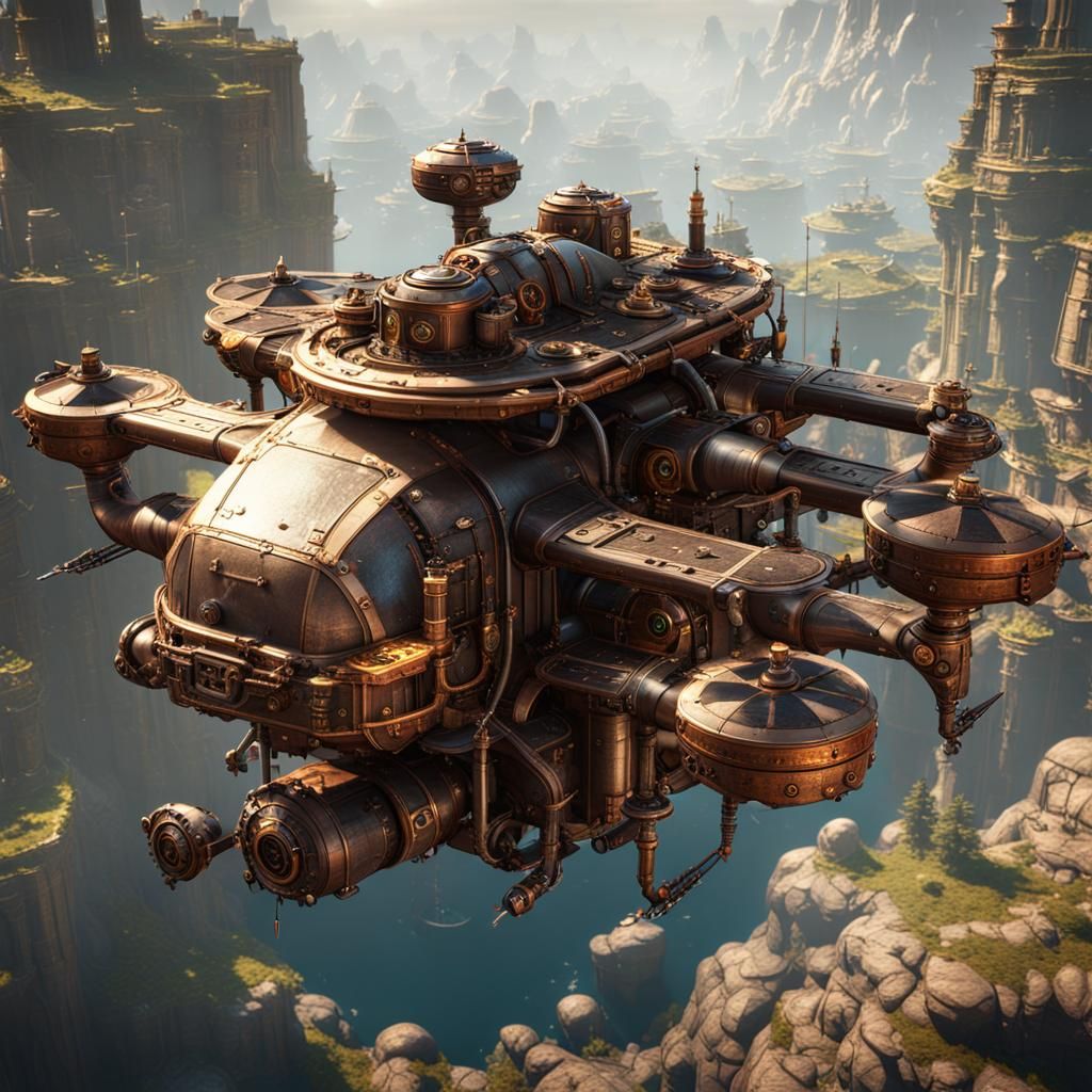 Steampunk Drone Home in 8K Resolution