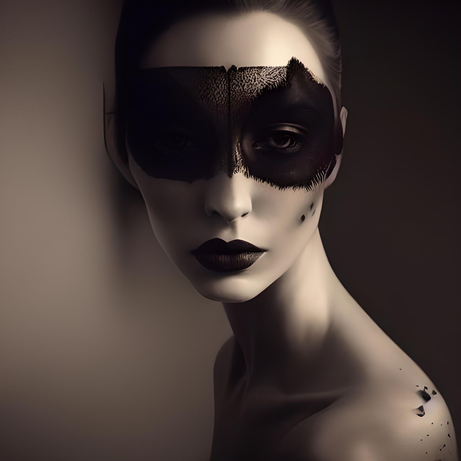 Detailed Line Drawing of a Beautiful Woman