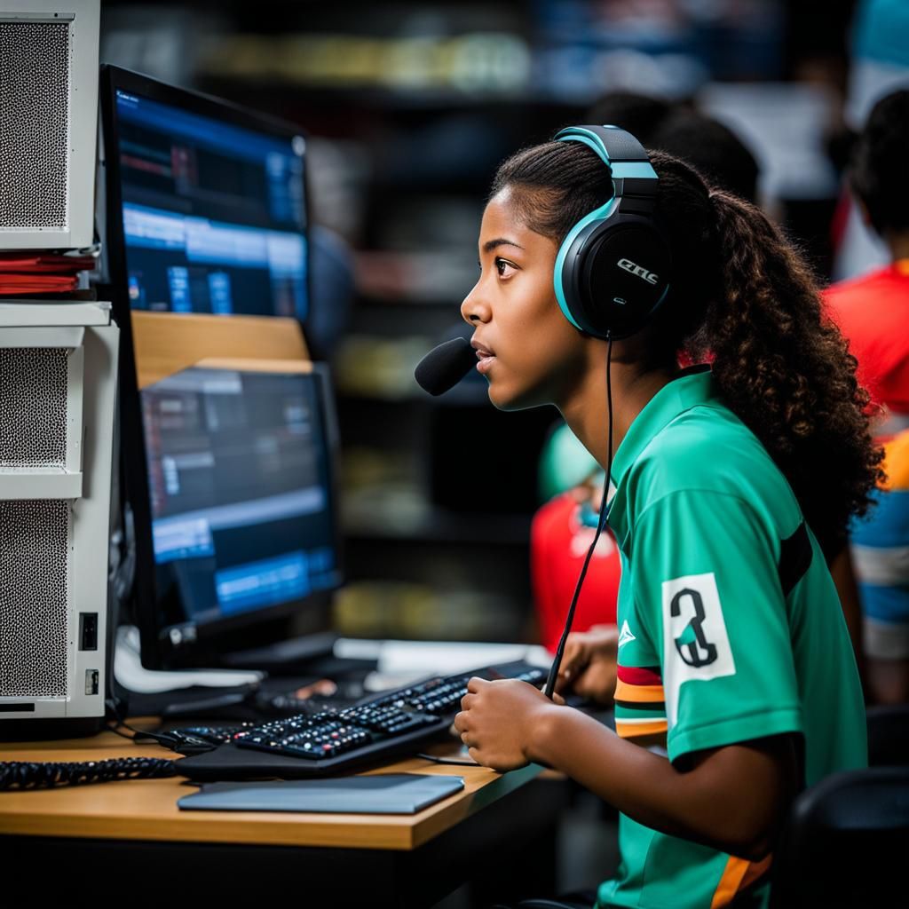 Young Woman in Sneaker Store at Sunset