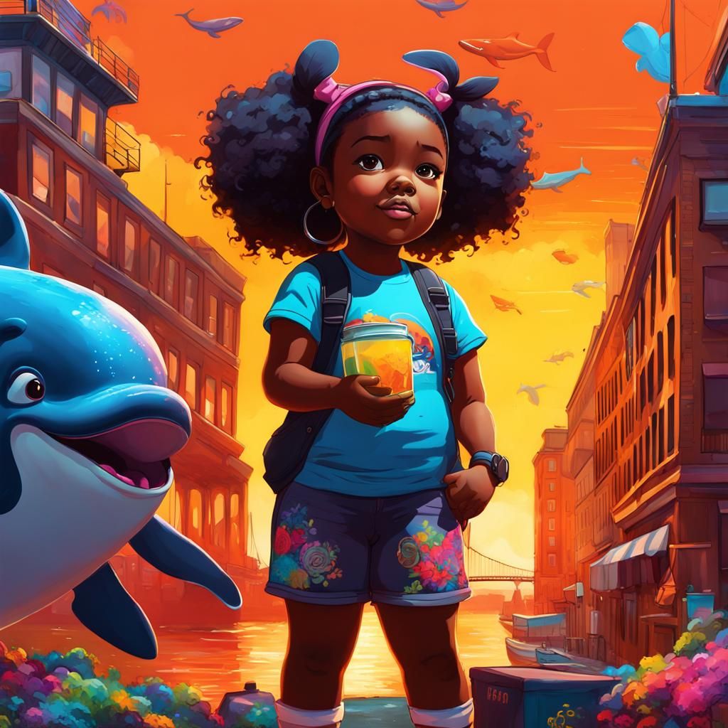 Girl Whale Watching: Graffiti Splash Art in Boston