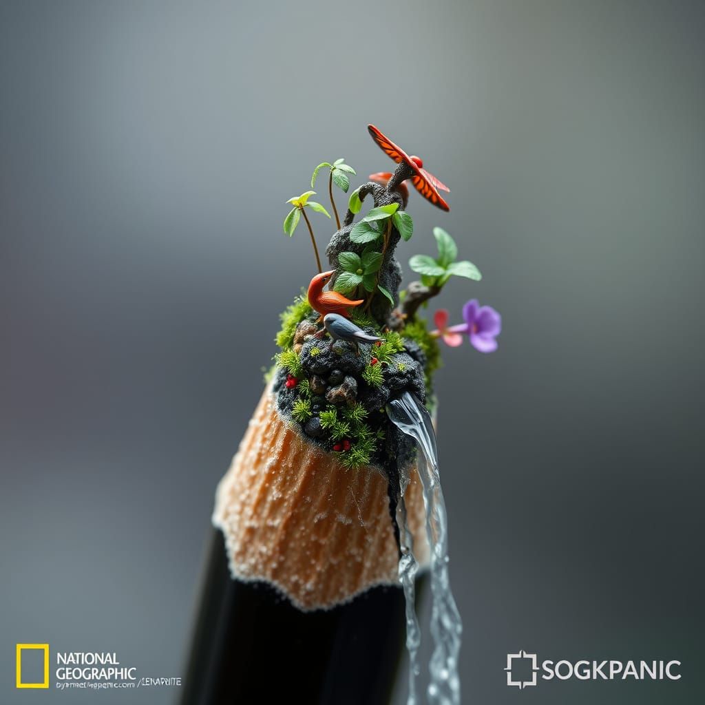 Pencil Tip Becomes Miniature Rainforest Ecosystem