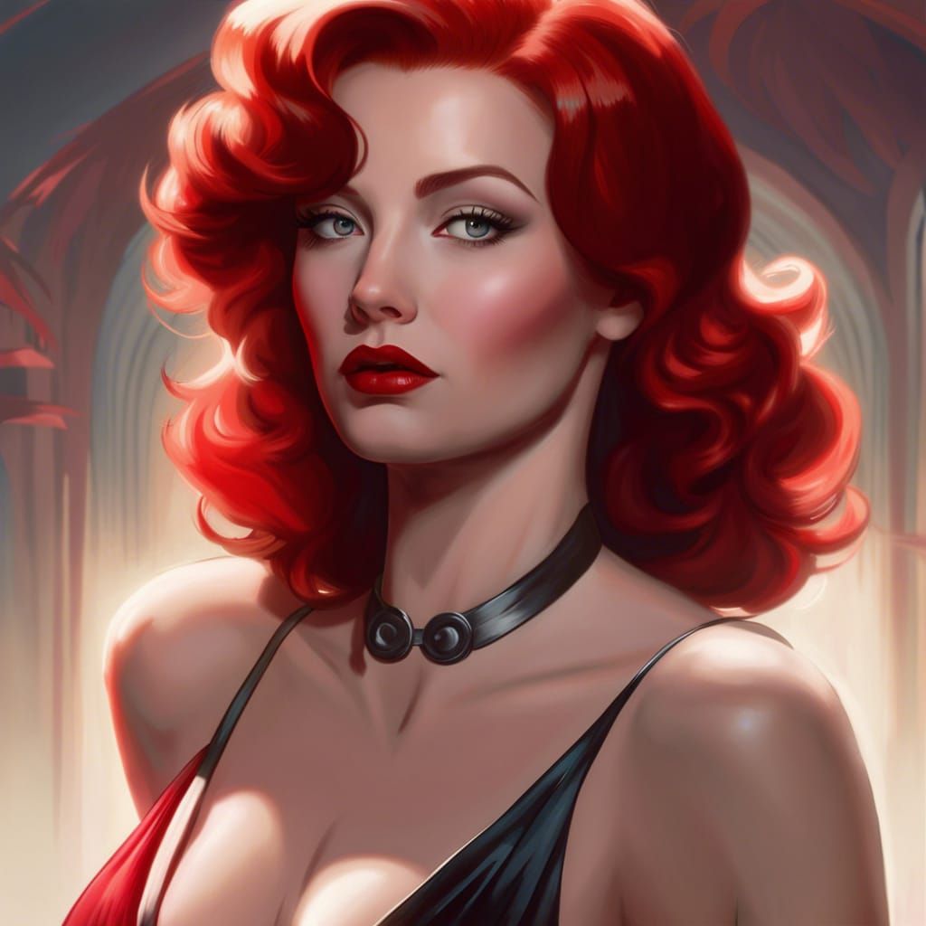 Noir Femme Fatale Portrait in 1940s Style