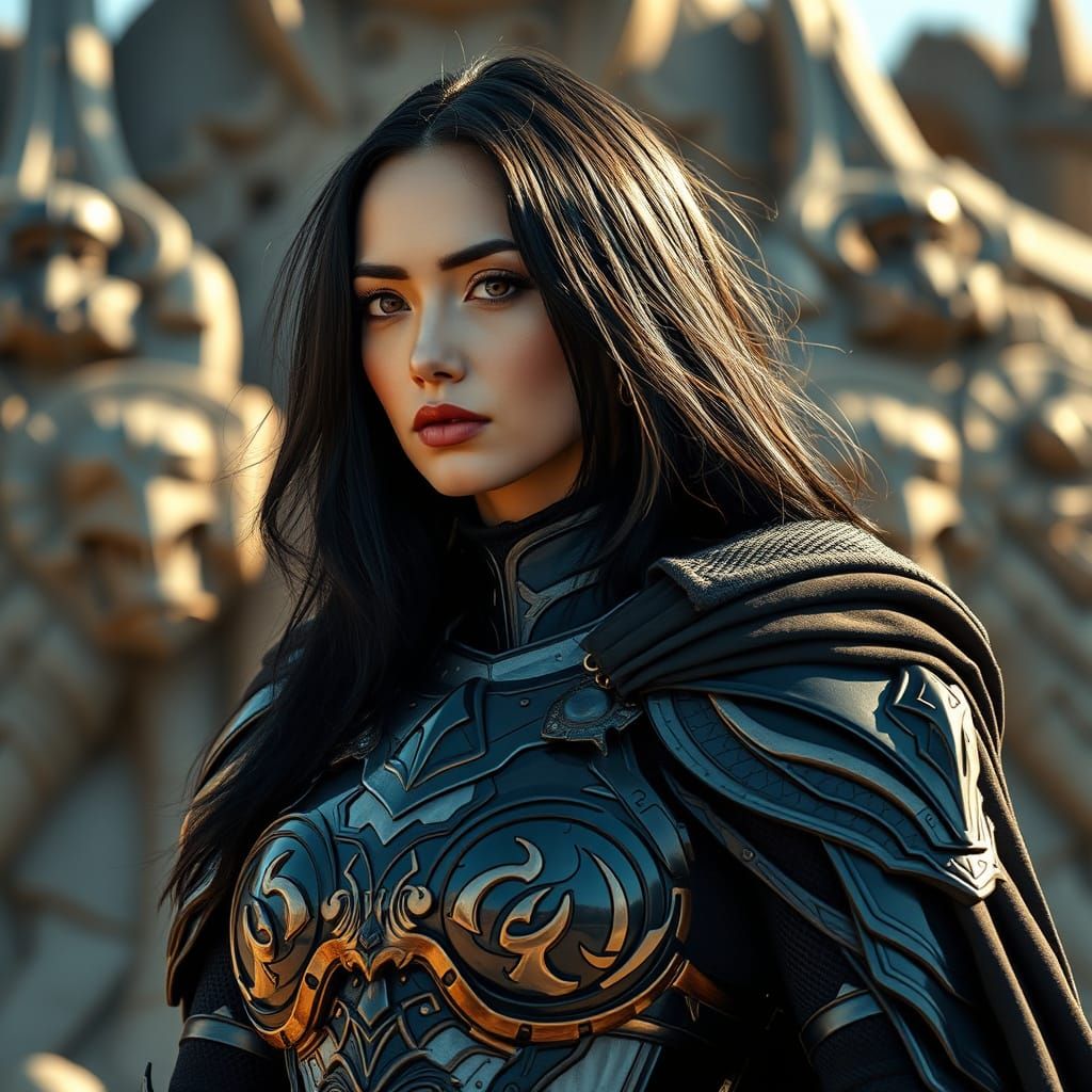 Sci-Fi Warlord Woman in Fashion Photography Style