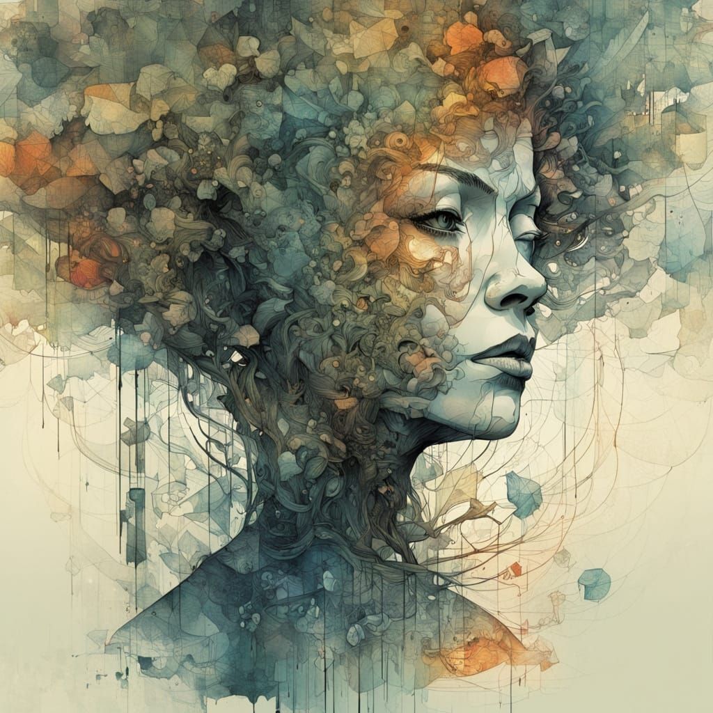 Surreal Tree Face in Cyberpunk Digital Art