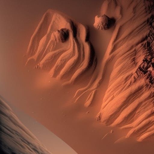 Olympus Mons: Epic Martian Volcano in Digital Painting