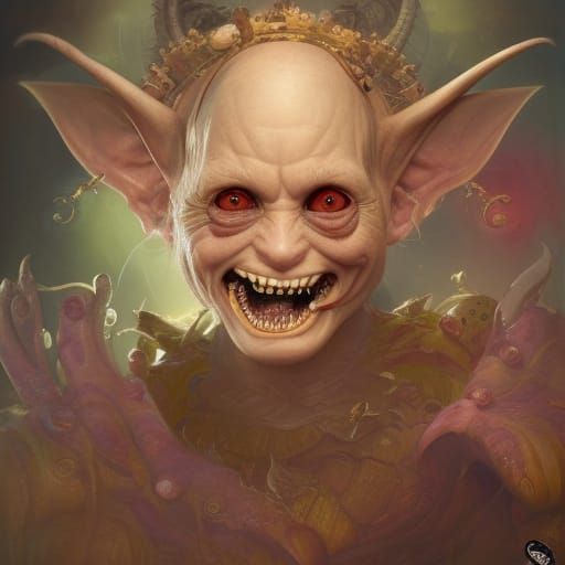 Adorable Demon Portrait in Detailed Fantasy Style