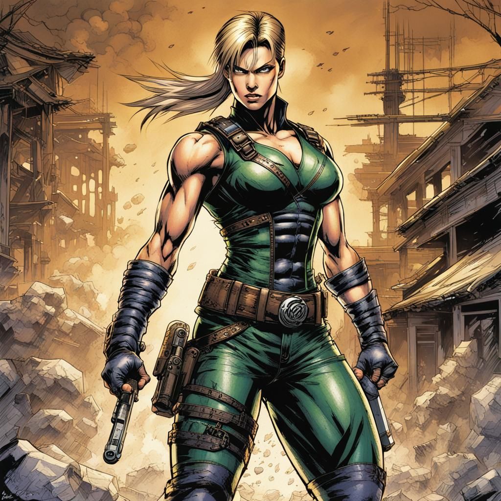 Sonya Blade Comic Book Art in Jim Lee Style