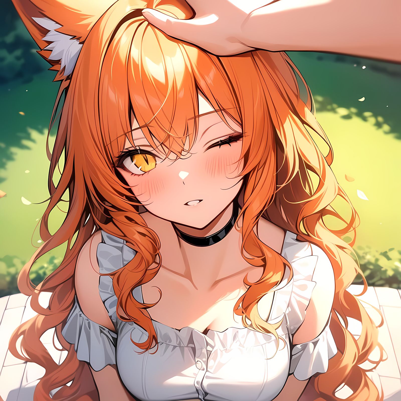 Foxgirl Headpat POV in Anime Style