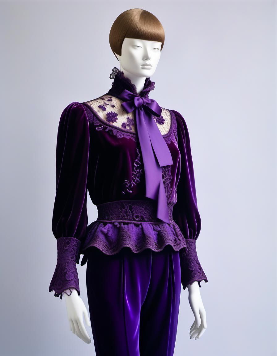 Mannequin in Purple Velvet and Silk Portrait