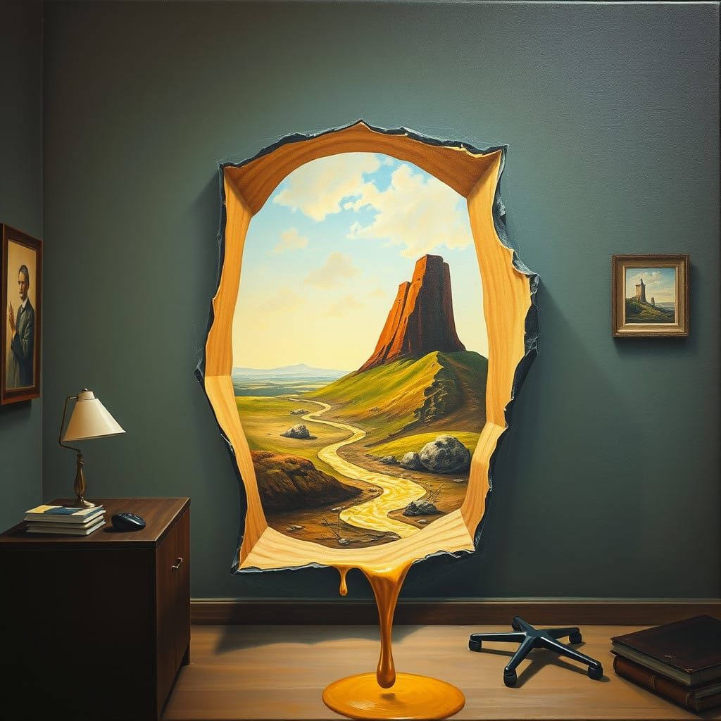 Surrealist Office Portal Unveils Dreamlike Terrain